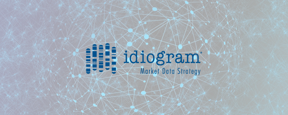 logo idiogram con fondo tecnologico colores azules
