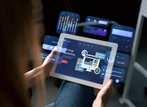 tablet con datos de analiticas